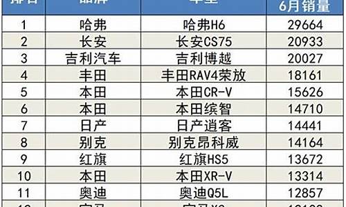 6月汽车销量排行榜2021_6月汽车销量排行榜2021完整版